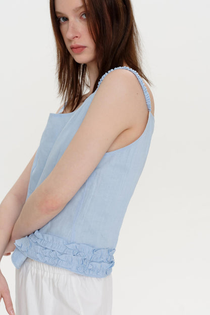 Blue Linen Camisole