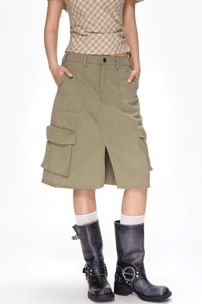 Vintage Utility Half Skirt
