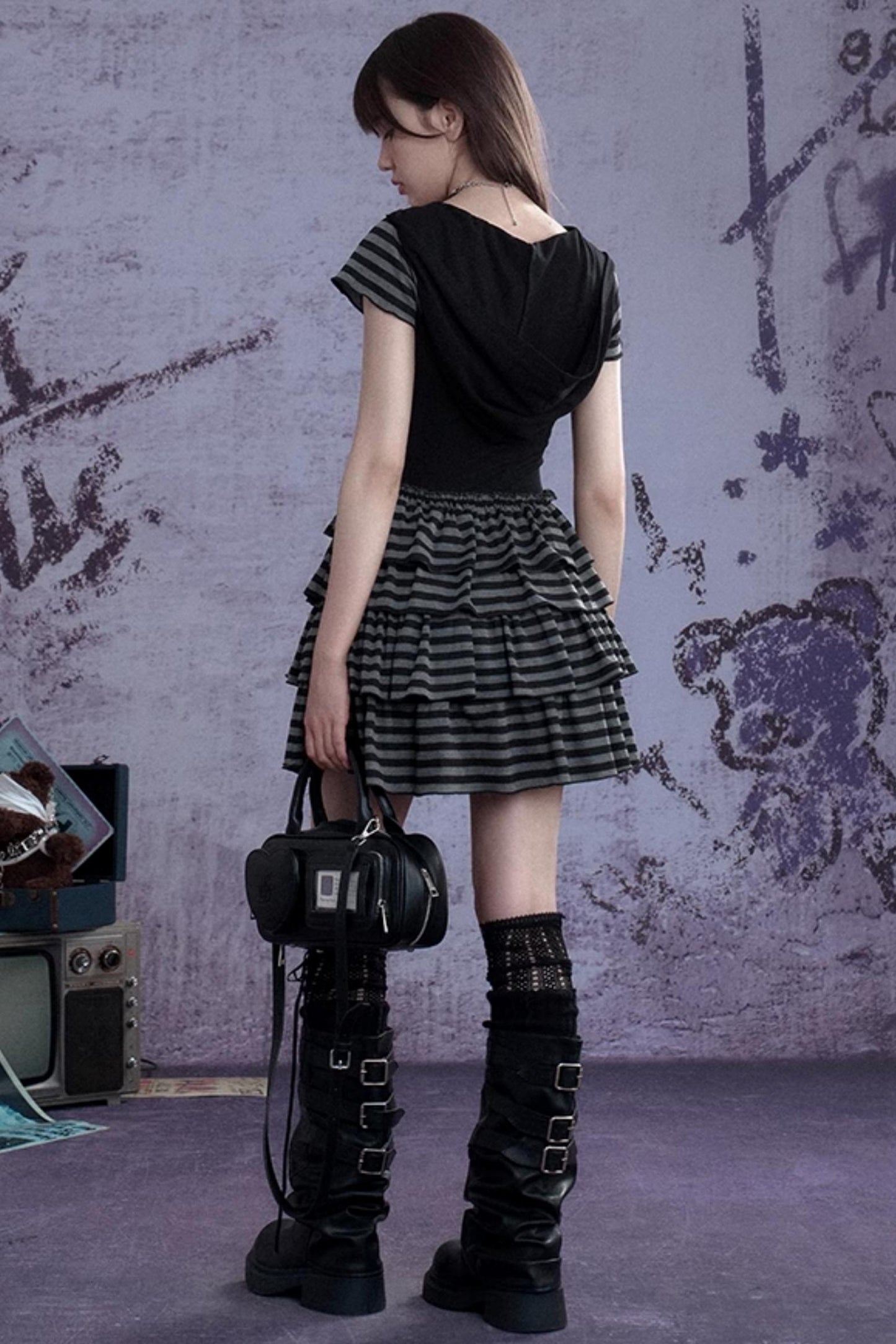 Street Punk Hooded Dress