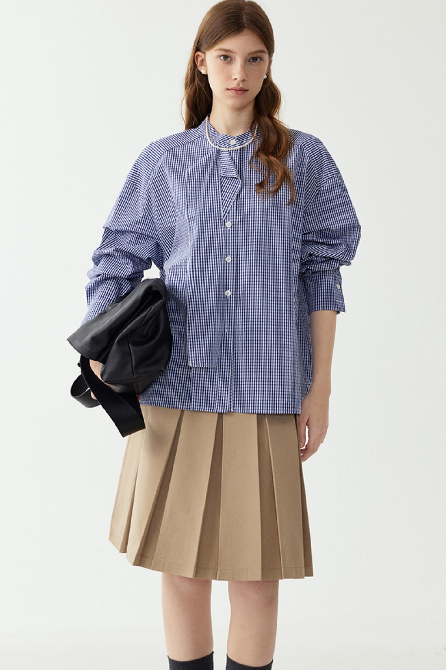 Blue Checkered Blouse