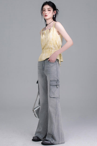 Flared Denim Pants