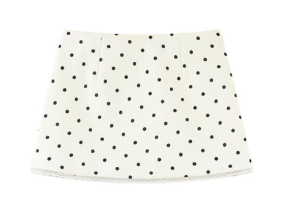 Beige Polka Dot Lace Ensemble Cardigan Set-Up