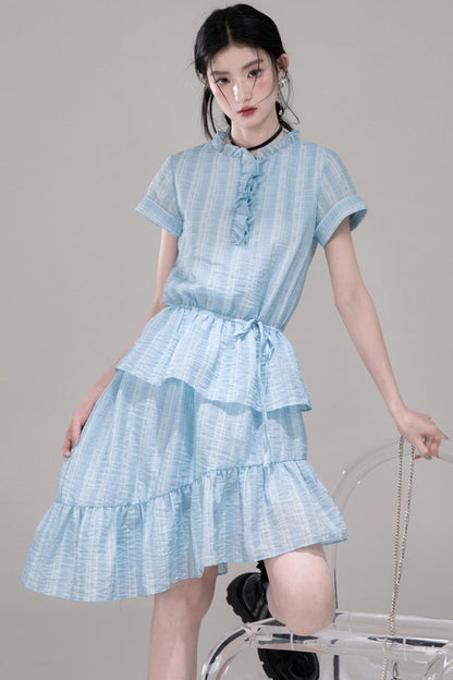 Asymmetric Ruffle A-Line Dress