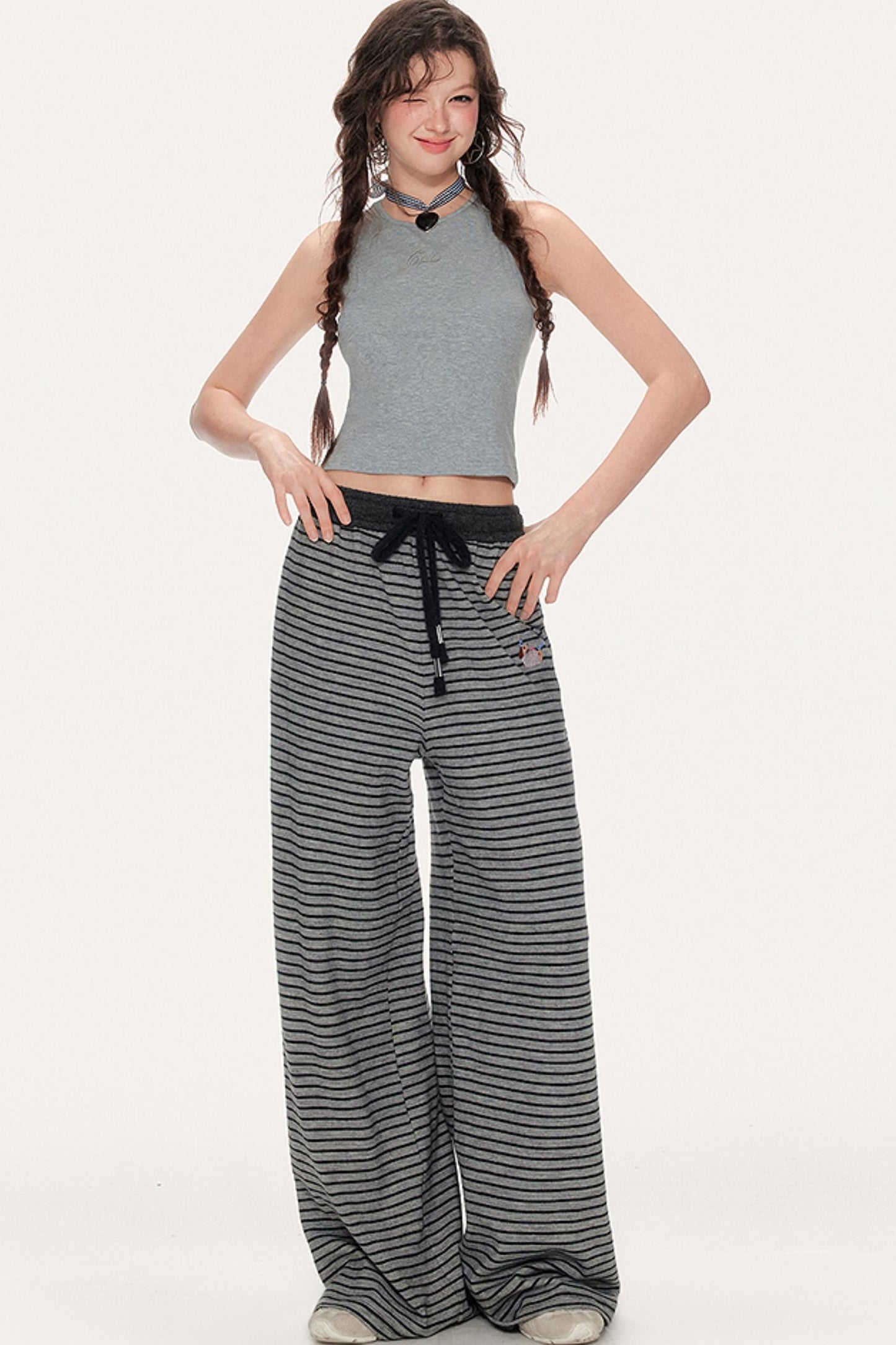 Lazy Striped Knit Pants