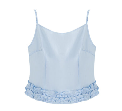 Blue Linen Camisole