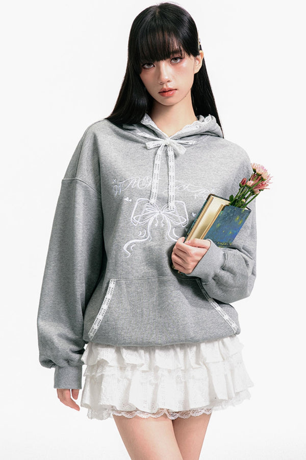 Lace Bow Sweatshirt
