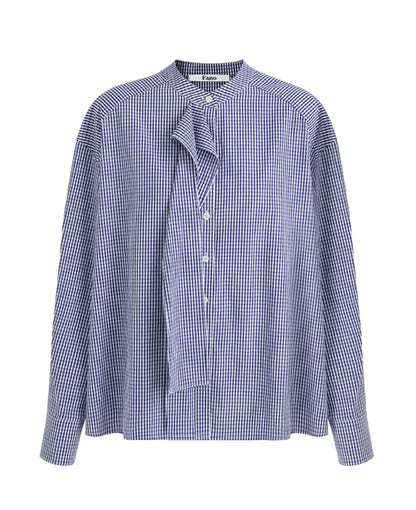 Blue Checkered Blouse