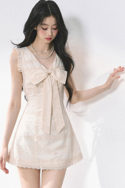 French V-Neck Lace Dress