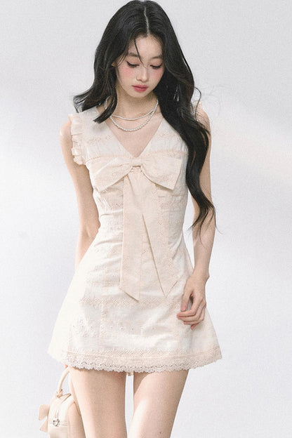 French V-Neck Lace Dress