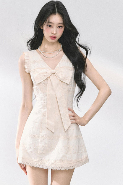 French V-Neck Lace Dress