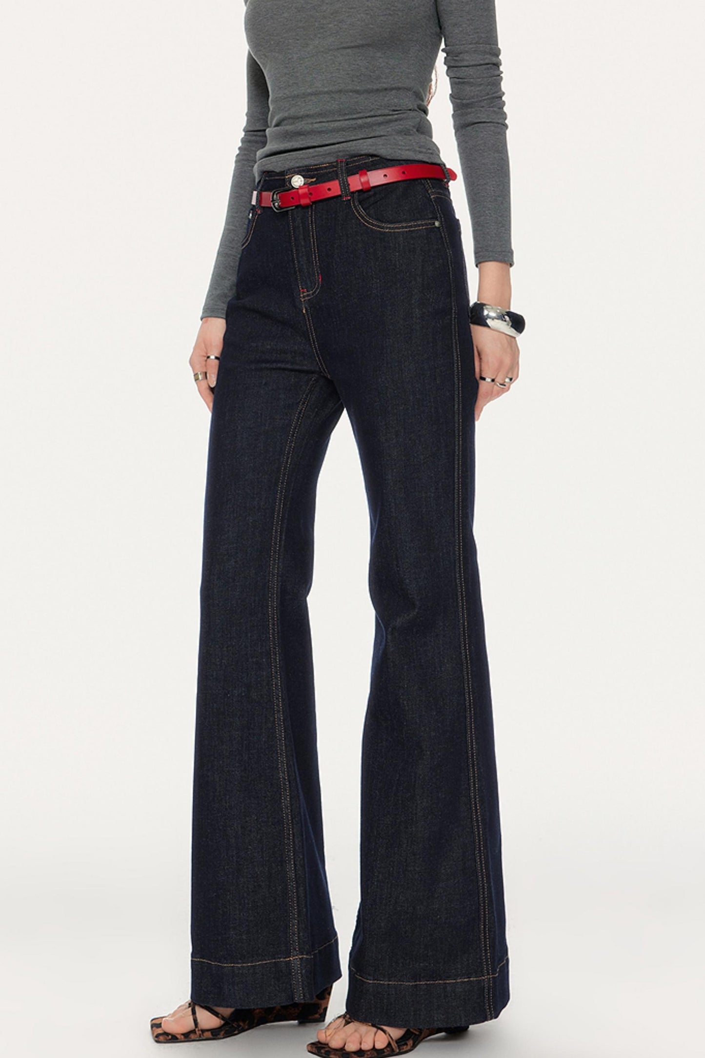 Slim Fit High-Waisted Bootcut Jeans