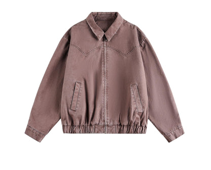 Vintage Zippered Basic Fall Jacket