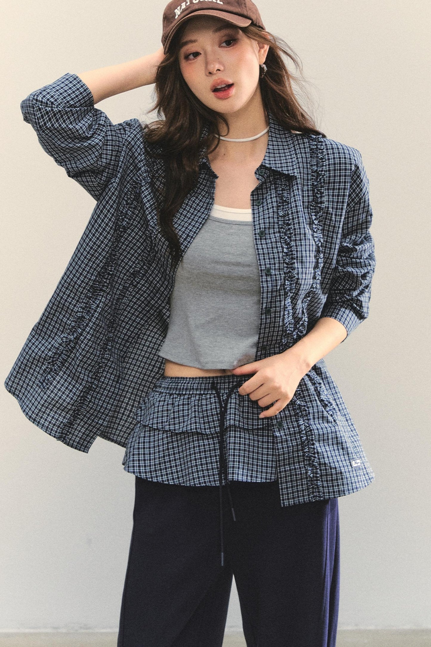 Fungus Hem Loose Fit Shirt Set-Up