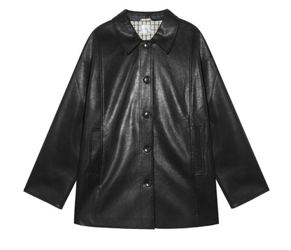 Motorcycle Plaid Leather Jacket