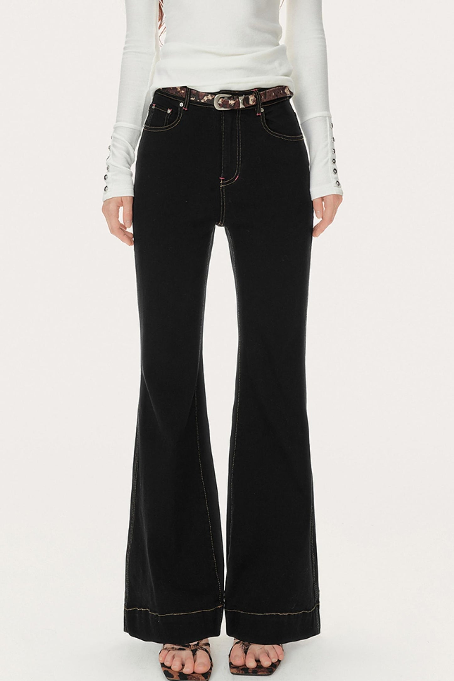 Slim Fit High-Waisted Bootcut Jeans