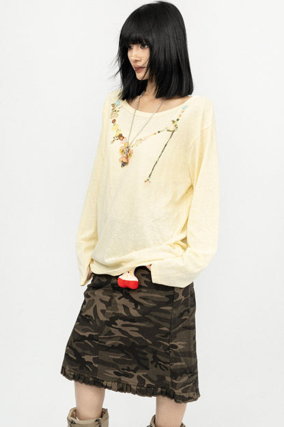 Vintage Diagonal Sleeve Top