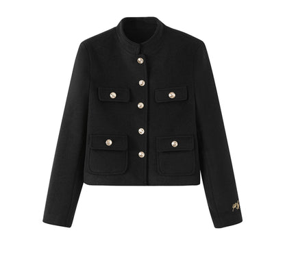 Black Gold Buckle Short Jacket Set-Up