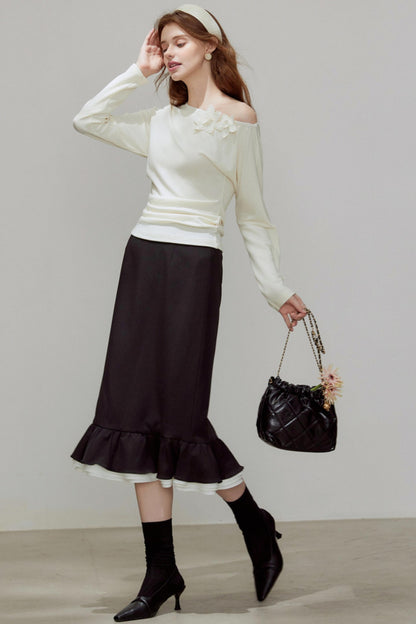 New Knitted Floral Sweater