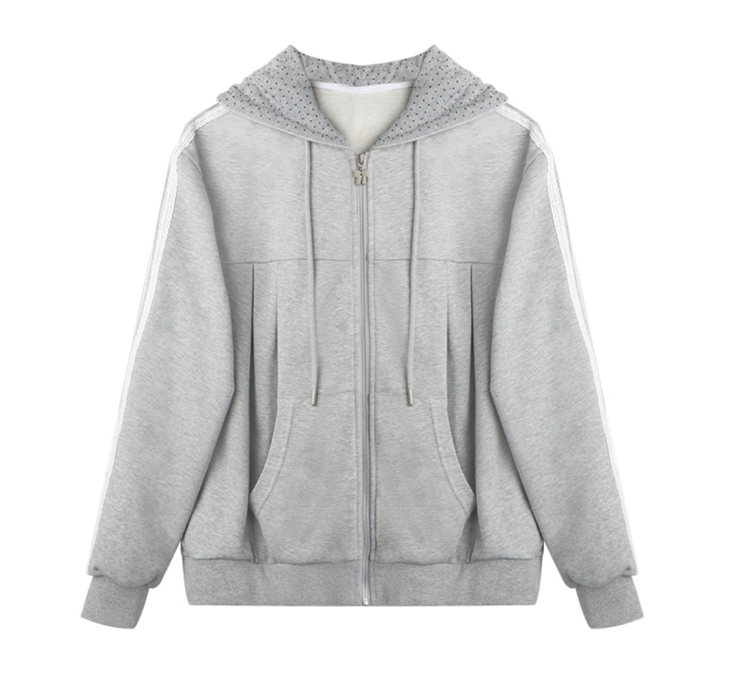 Lace Webbing Hoodie Top