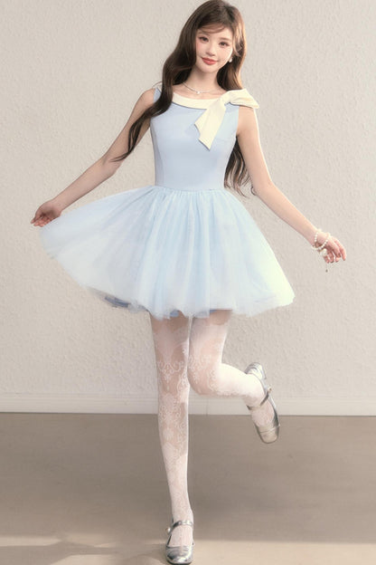 Blue Cinderella Mesh Princess Dress