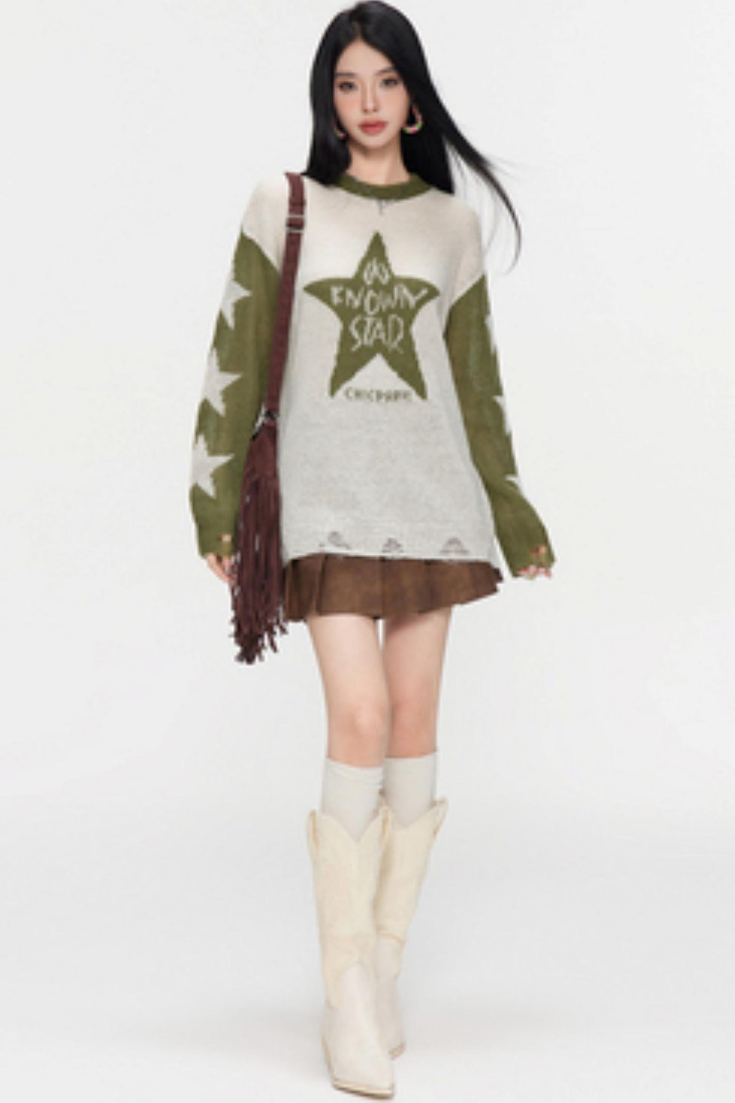 Winter Monogram Color-Blocked Sweater