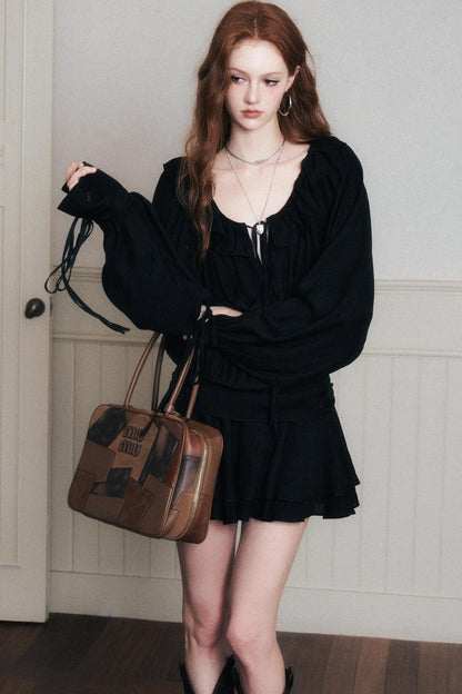 Rhythmic Ruffled Satin Dress