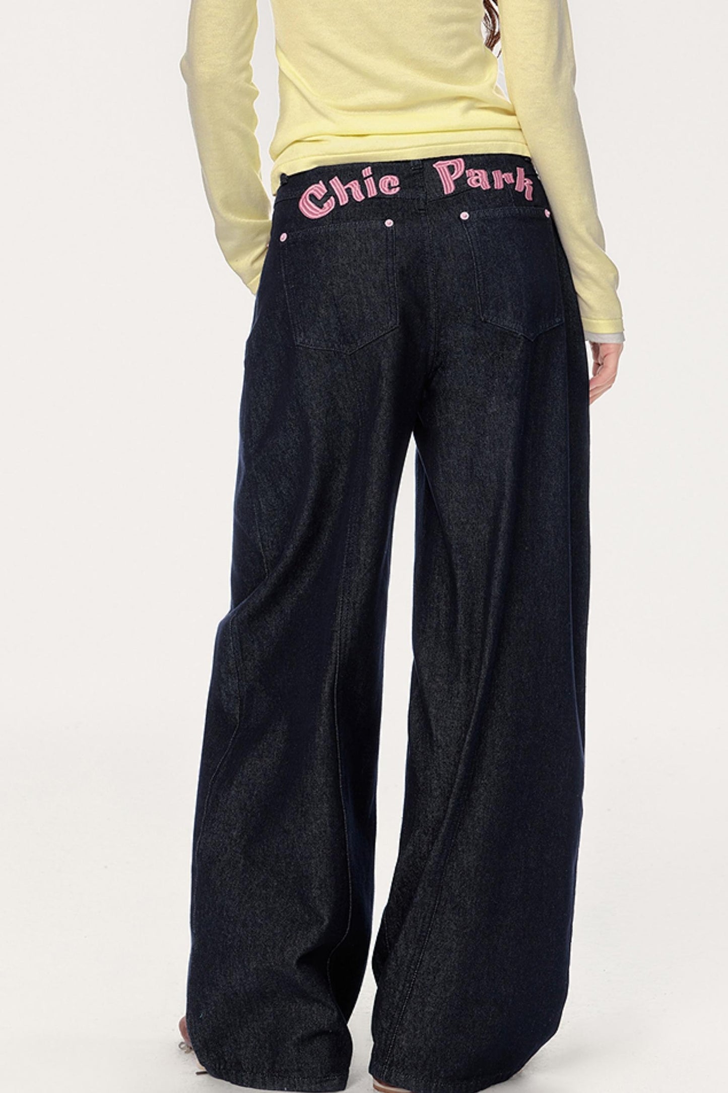 Vintage Embroidered Wide-Leg Jeans