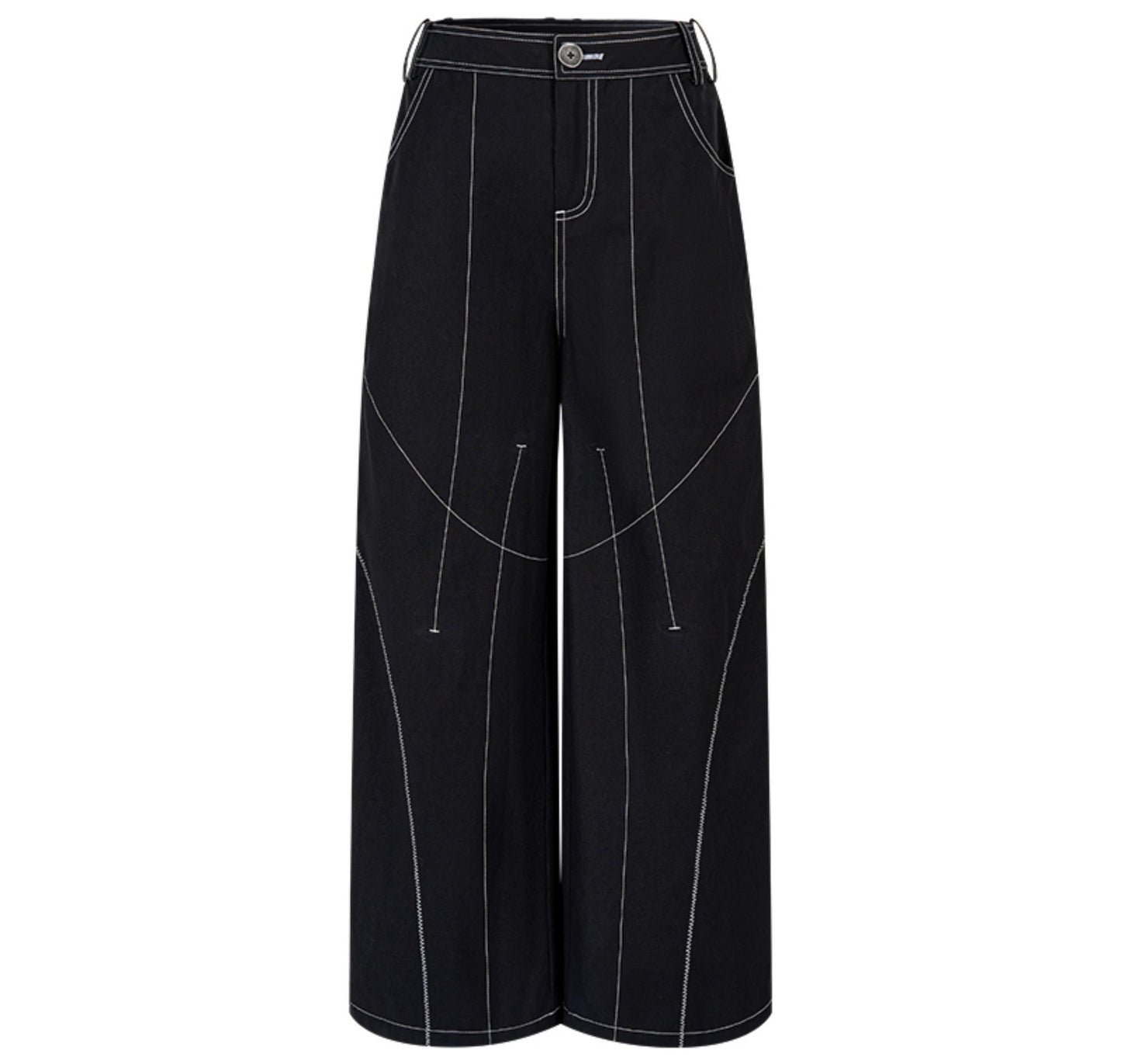 Contrast Wide-Leg Pants