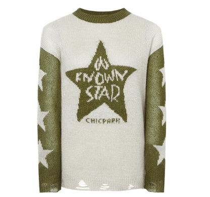 Winter Monogram Color-Blocked Sweater