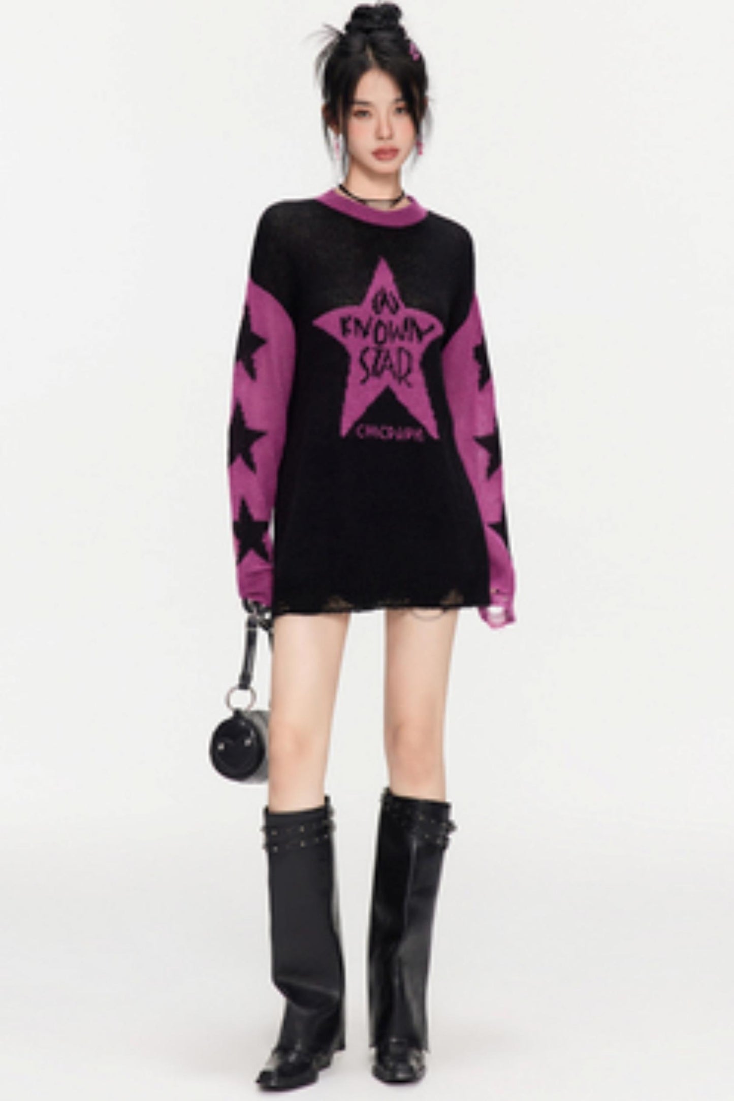 Winter Monogram Color-Blocked Sweater