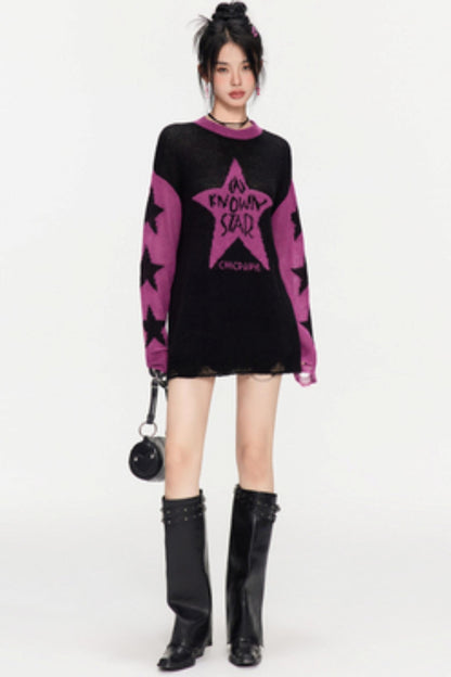 Winter Monogram Color-Blocked Sweater