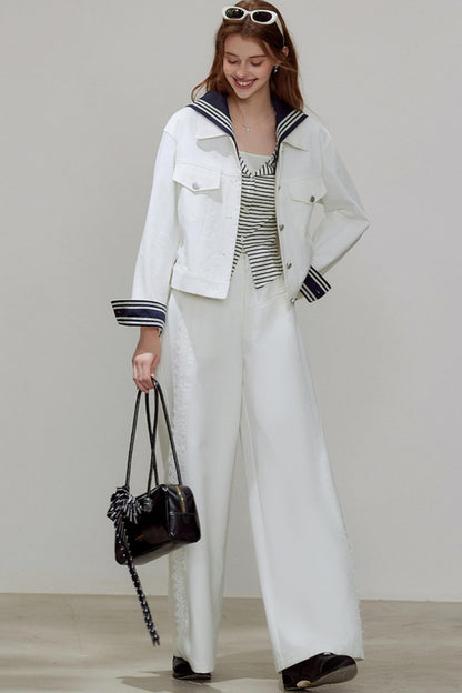 White Denim Short Jacket