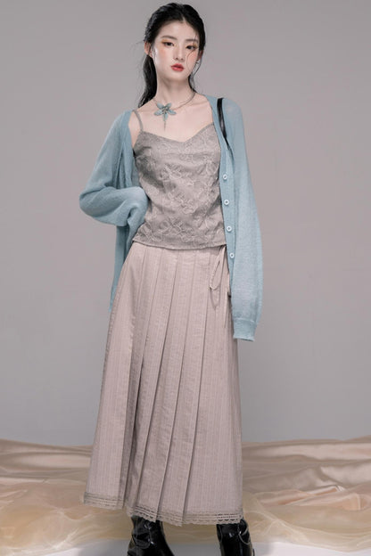 Wavy Wool Diamond Cardigan