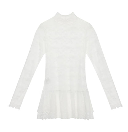 Lace Collar Shirt Transparent Top