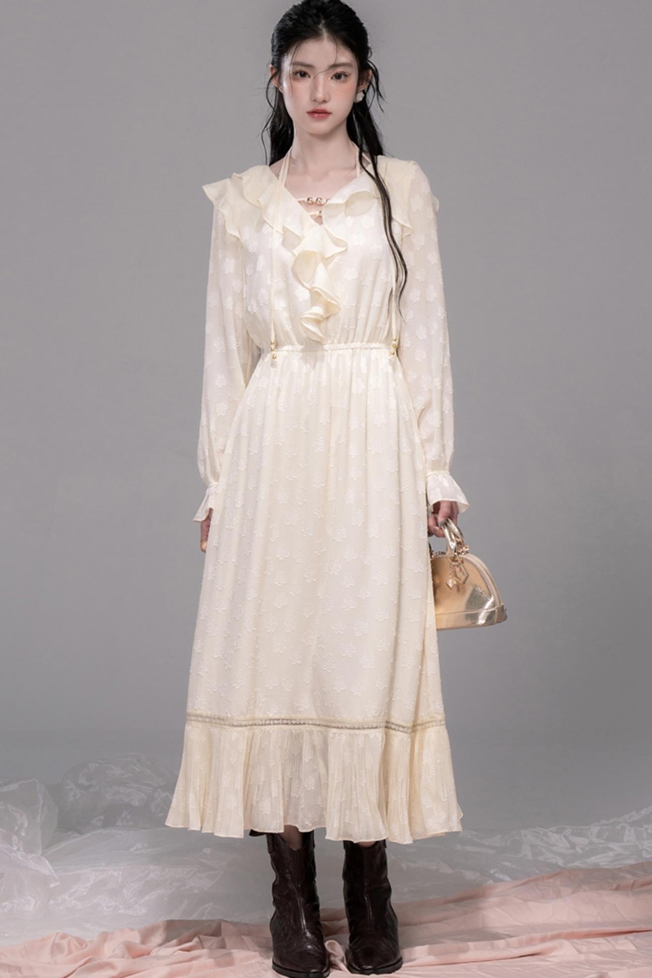 Lotus Pleated Halterneck Dress