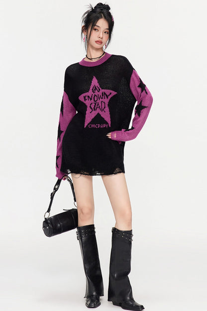 Winter Monogram Color-Blocked Sweater