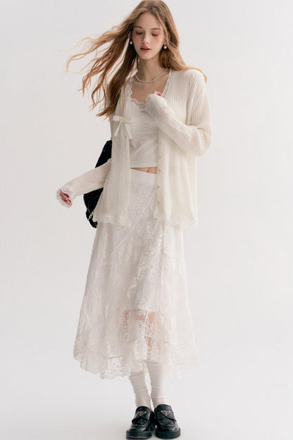 Romantic Lace High-Waisted Maxi Skirt