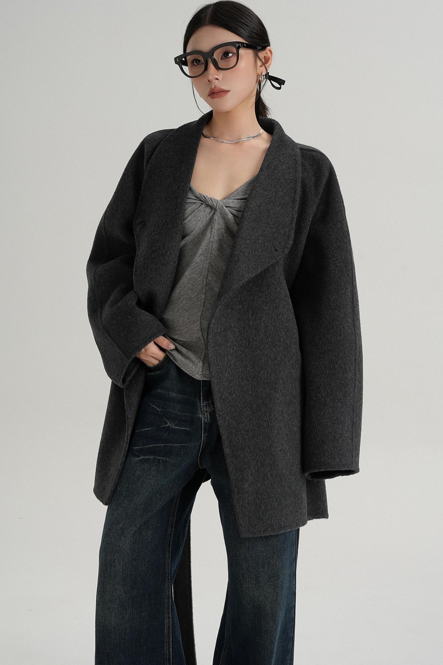 Minimalist Reversible Wool Coat