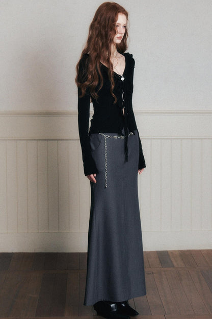 Desire Lace-Up Knitted Cardigan