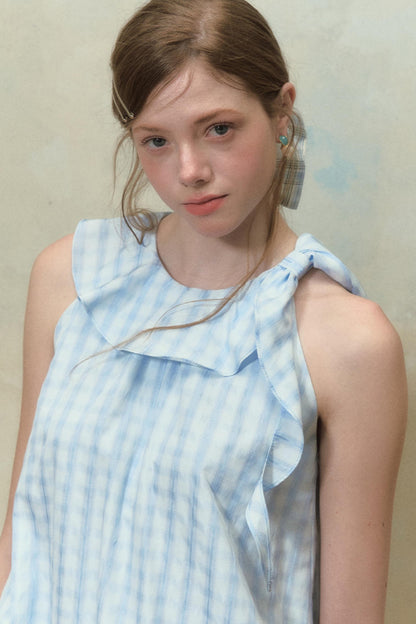 Summer Plaid Tie Dress