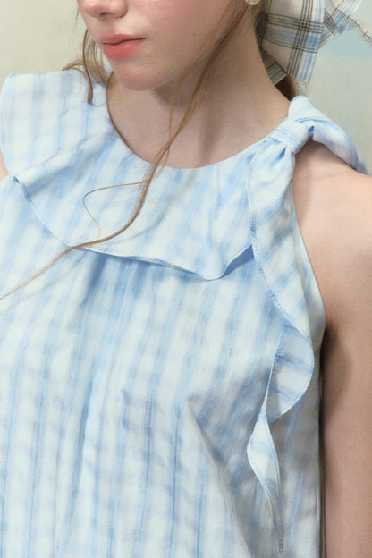 Summer Plaid Tie Dress