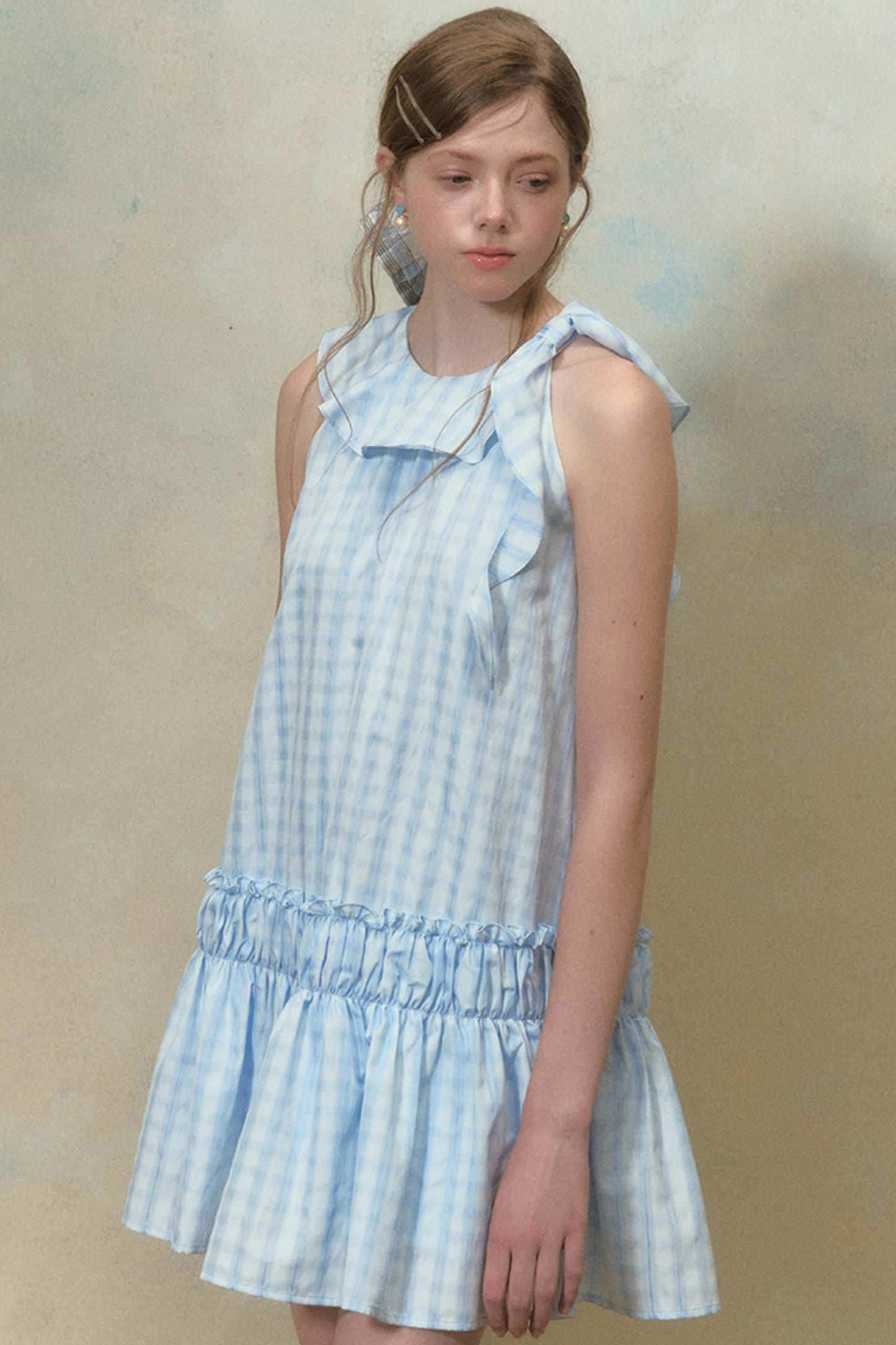 Summer Plaid Tie Dress