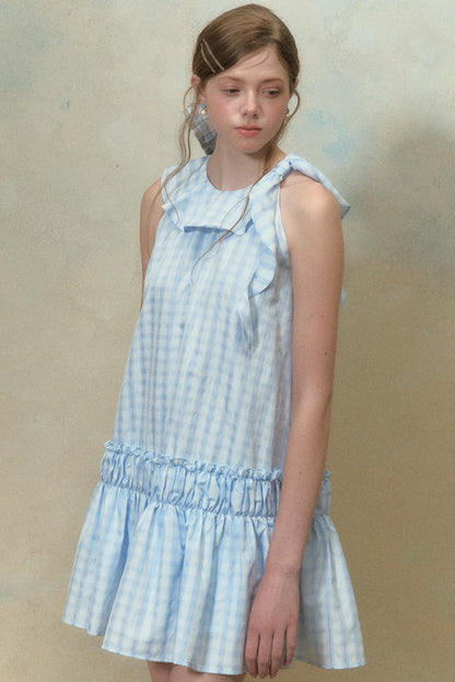 Summer Plaid Tie Dress