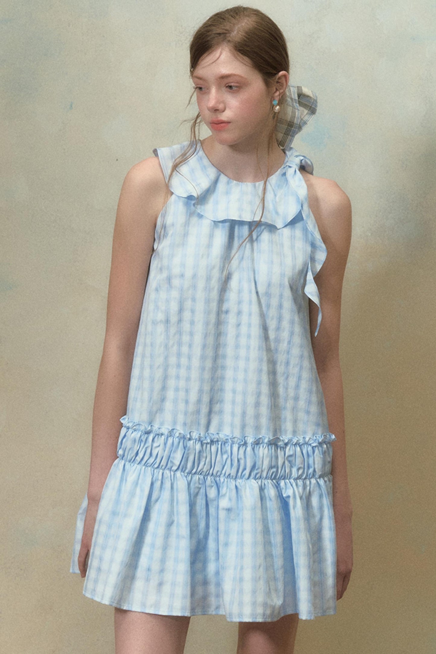 Summer Plaid Tie Dress