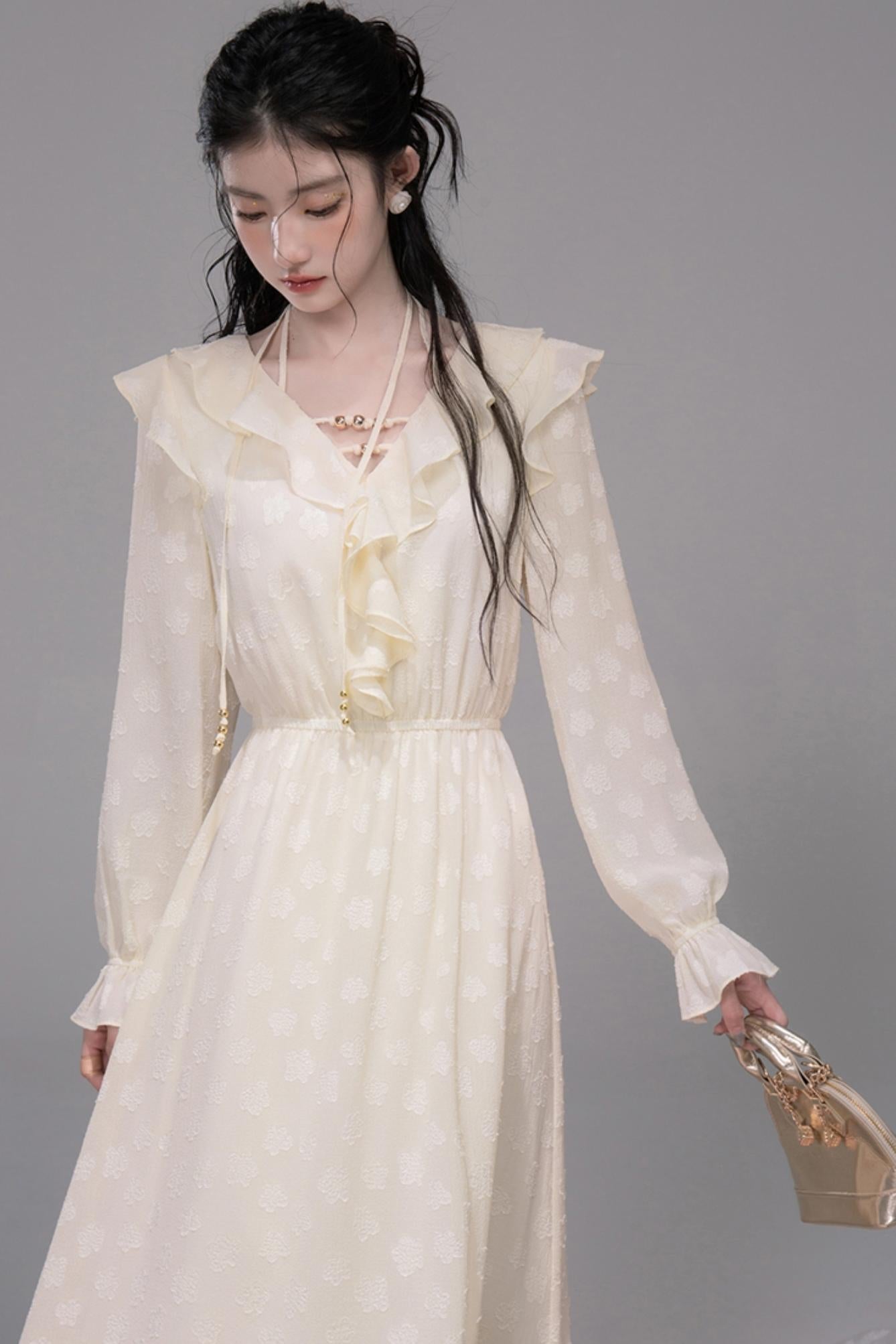 Lotus Pleated Halterneck Dress