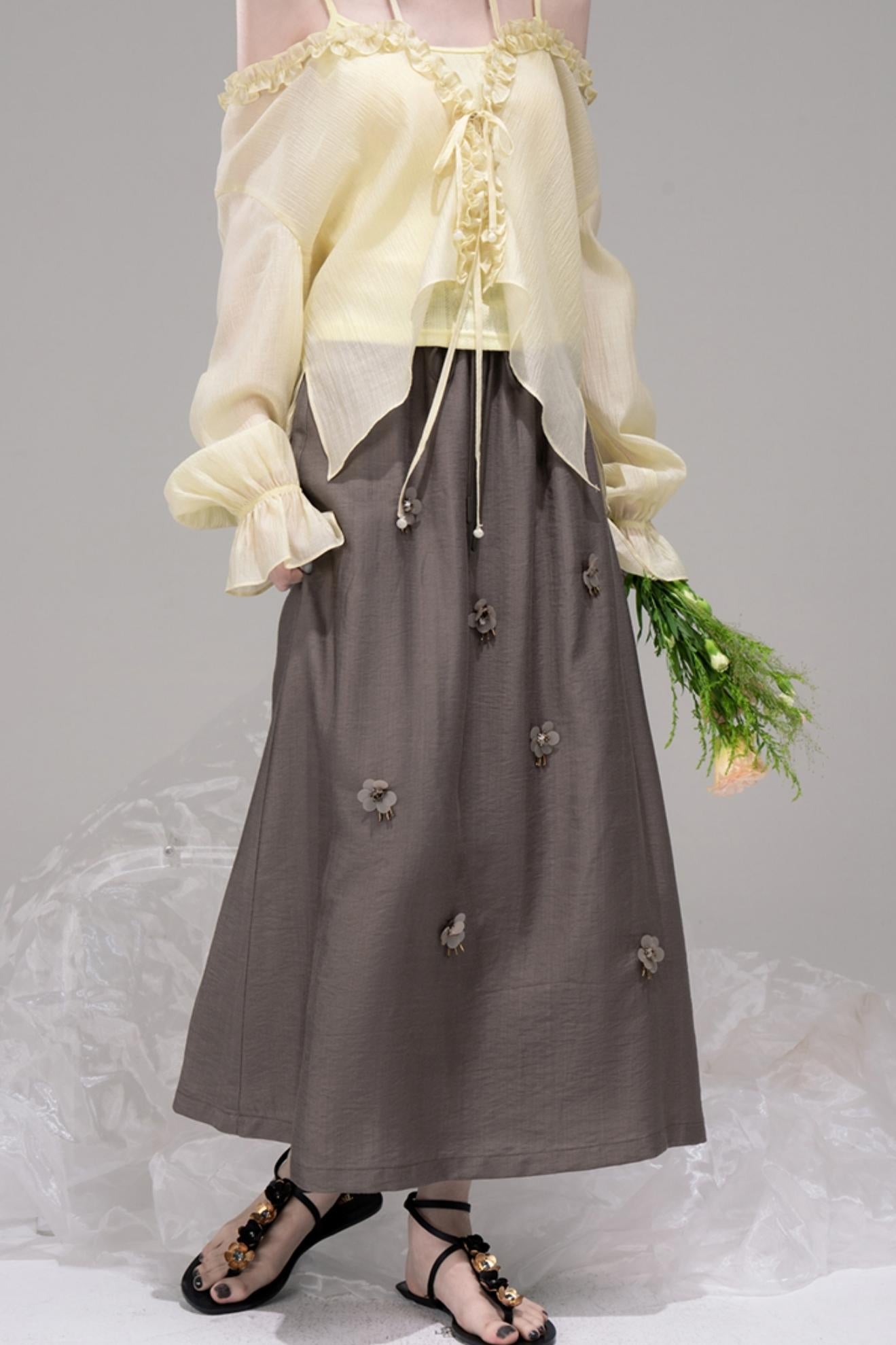 Feathered Lemon Suspenders Set