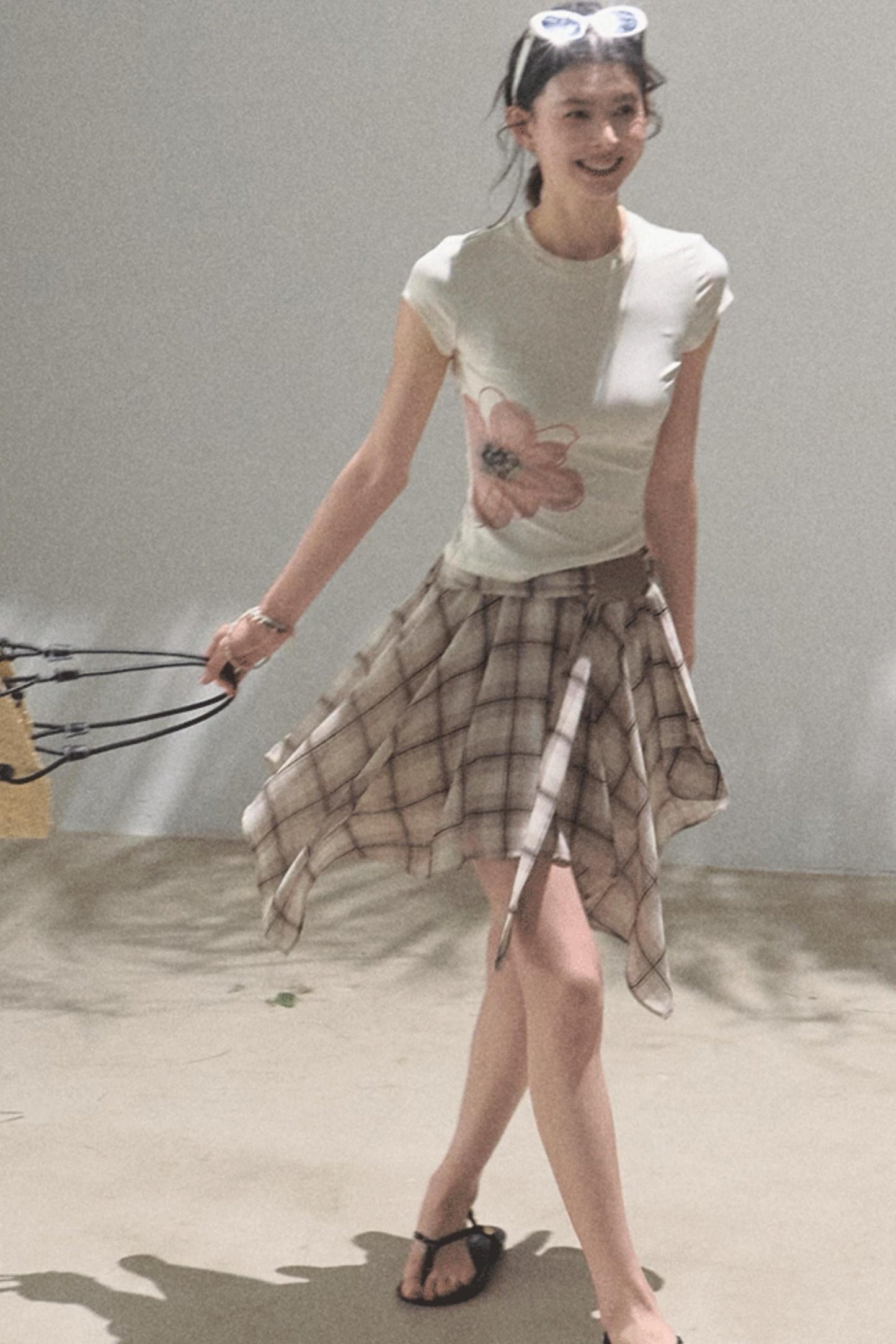 Love Ripple Plaid Skirt