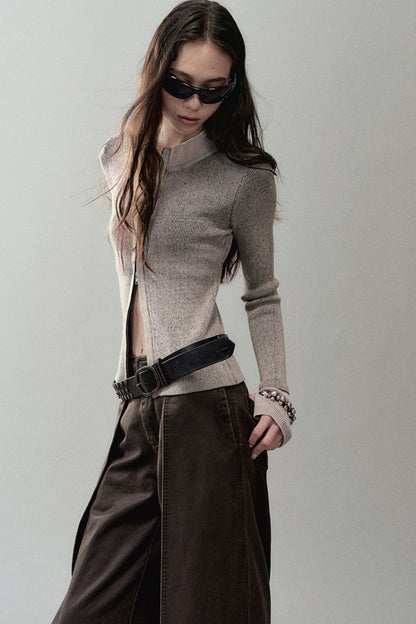 Spliced Knitted Cardigan