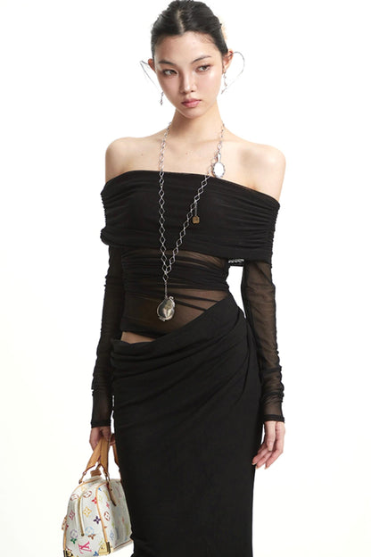 Luxury Black Sleeve Dress