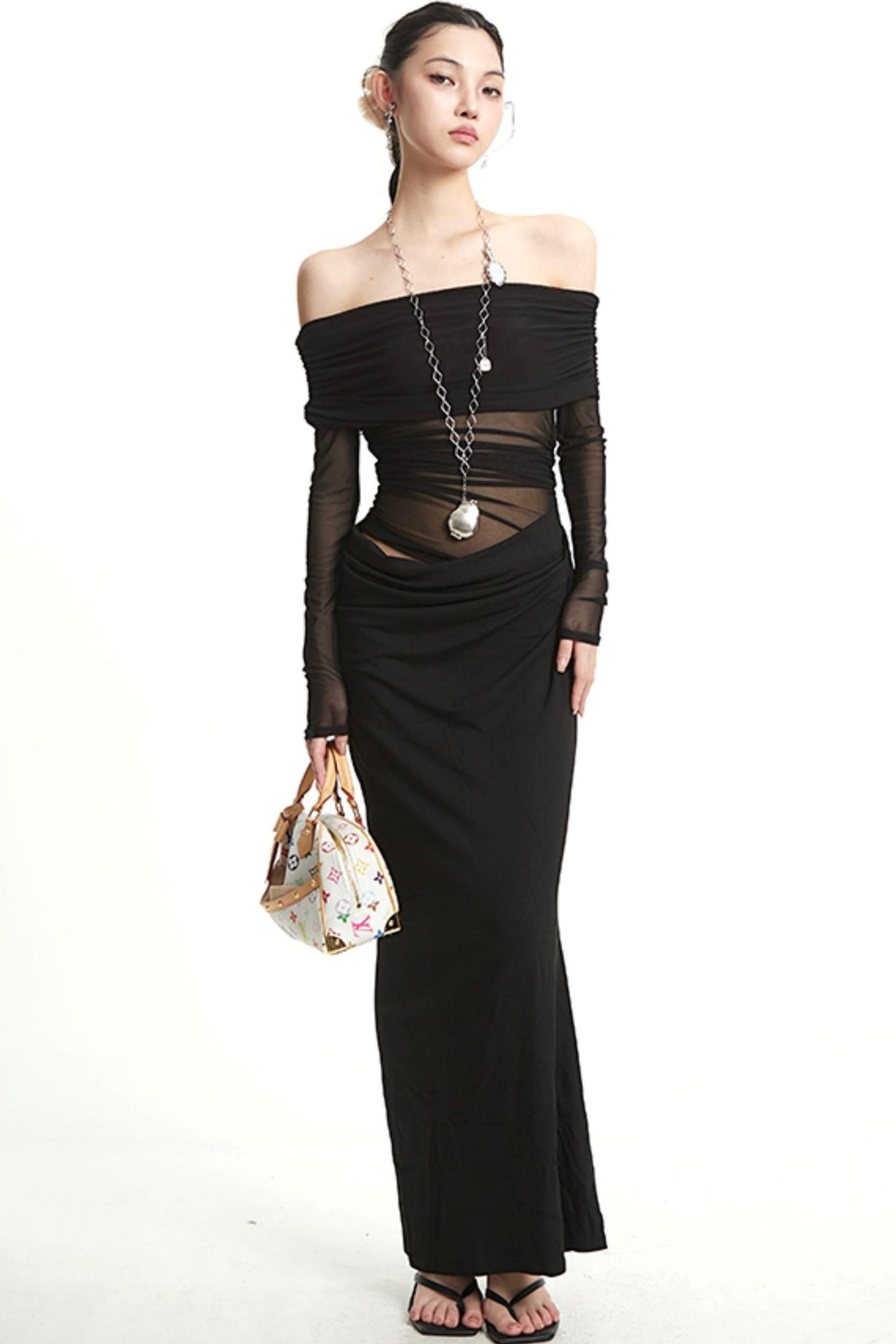 Luxury Black Sleeve Dress